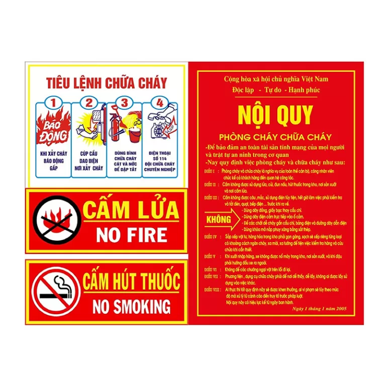 Bộ nội quy tiêu lệnh PCCC 4 tấm
