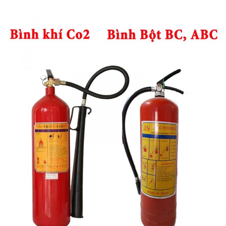Phân biệt các loại bình chữa cháy phổ biến (Bình bột ABC và Bình khí CO2)