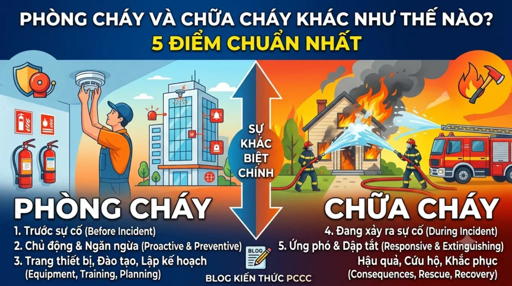 Phòng Cháy Và Chữa Cháy Khác Nhau Như Thế Nào? 5 Điểm Chuẩn Nhất